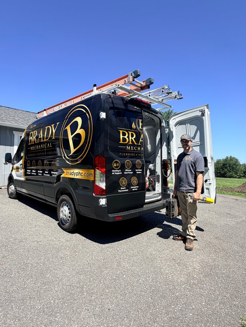 Brady Mechanical service van ready for HVAC and plumbing calls